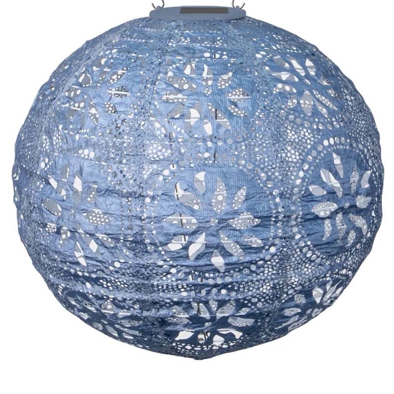 Soji Stella Boho Globe Solar Lantern - Blue